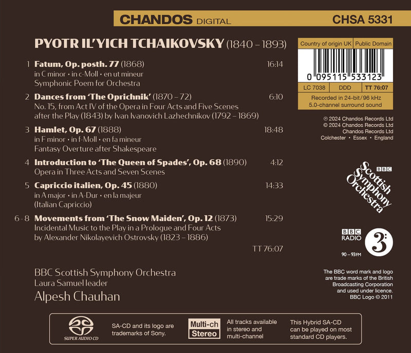 Tchaikovsky: Overtures, Vol. 2 / Chauhan, BBC Scottish Symphony