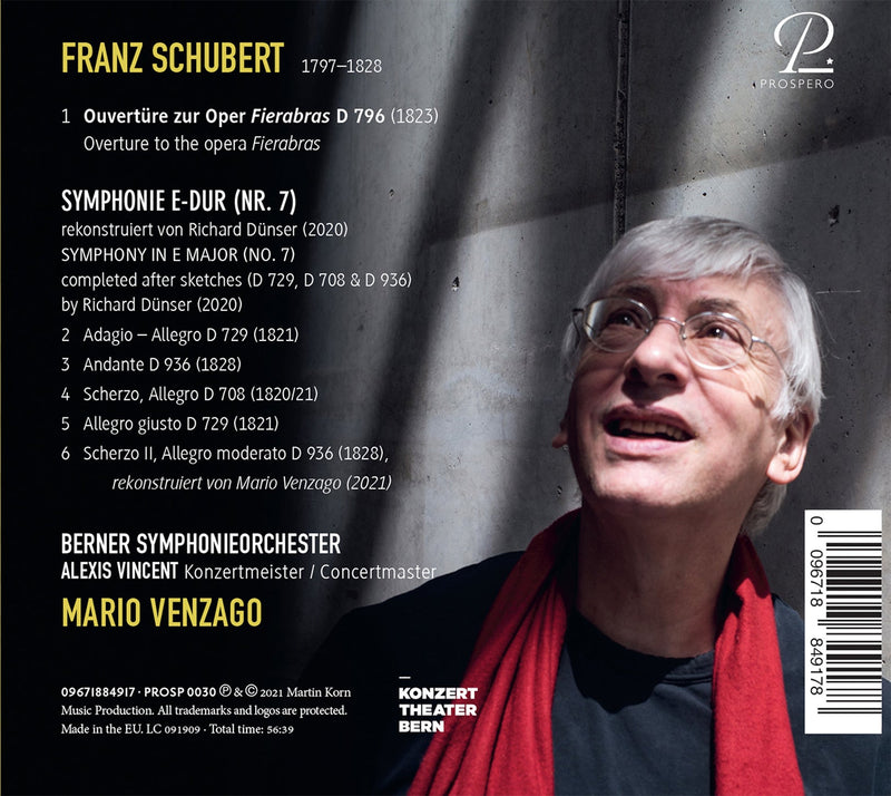 Schubert: Symphony No. 7 Reconstructed / Venzago, Berner Symphonieorchester