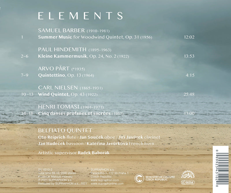 Hindemith, Nielsen, Pärt & Tomasi: Elements / Belfiato Quintet