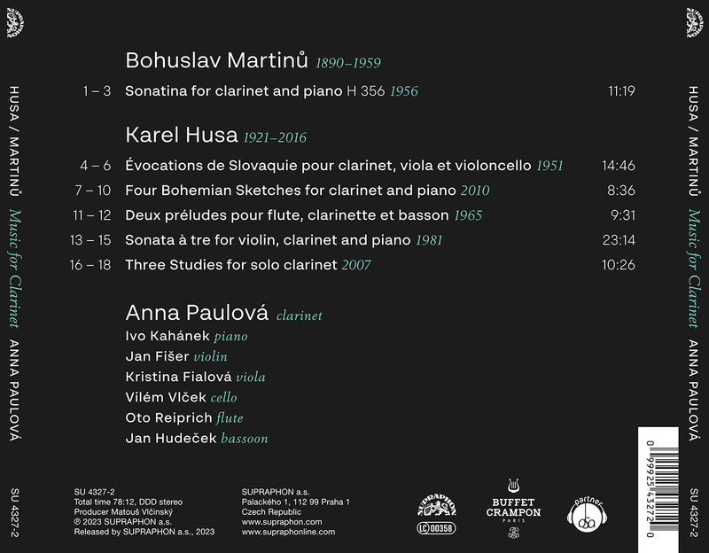 Husa & Martinů: Music for Clarinet