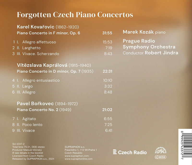 Forgotten Czech Piano Concertos / Kozák, Jindra, Prague Radio Symphony