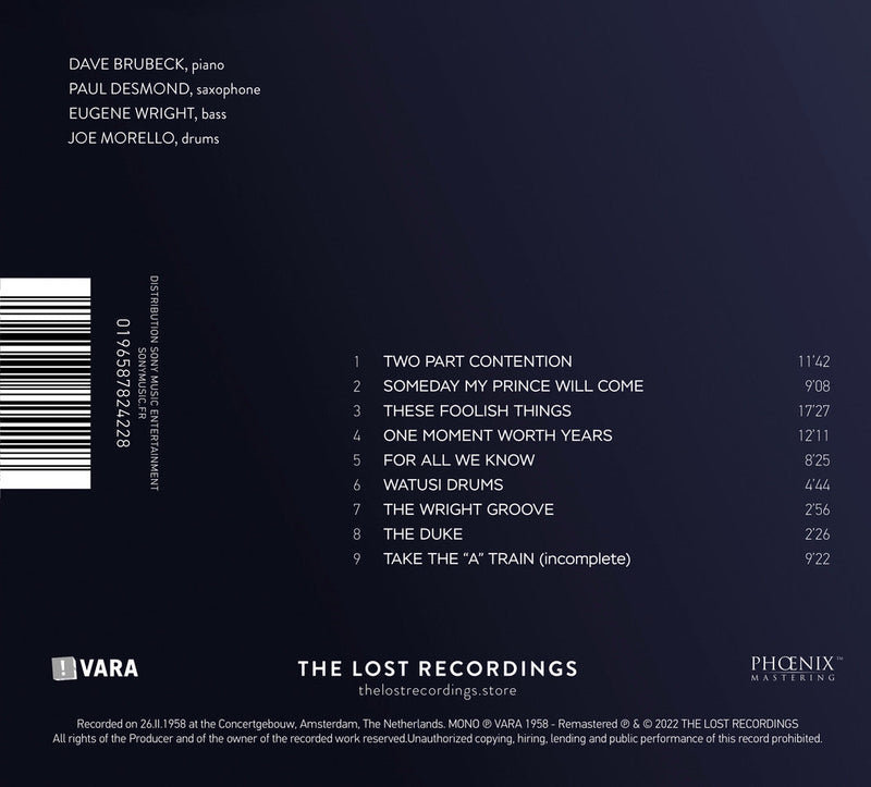 Debut in The Netherlands 1958 / Dave Brubeck Quartet