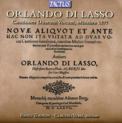 Lasso: Cantiones Duarum Vocum