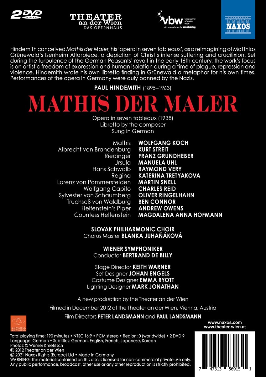 Hindemith: Mathis der Maler / De Billy, Vienna Philharmonic