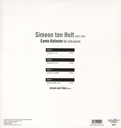 Canto Ostinato for Solo Piano / Veen [Vinyl]