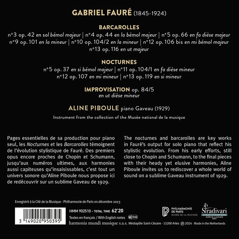Fauré: Nocturnes & Barcarolles / Piboule