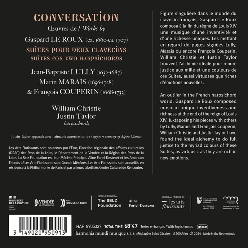 Conversation - Gaspard Le Roux: Suites for 2 Harpsichords / Taylor, Christie