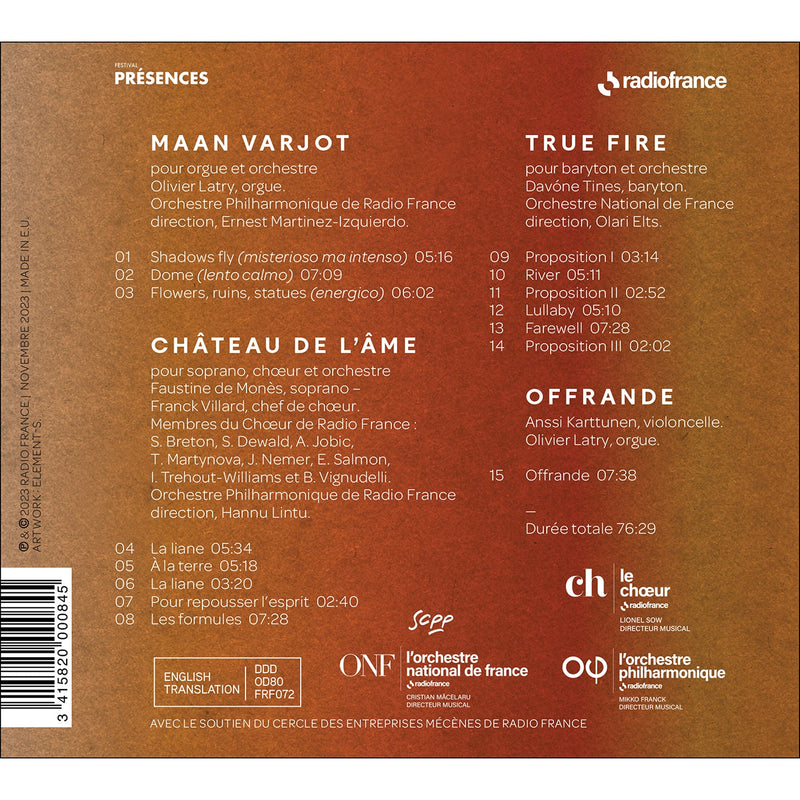 Saariaho: Maan Varjot etc. / Latry, Martinez-Izquierdo, Orchestre Philharmonique de Radio France