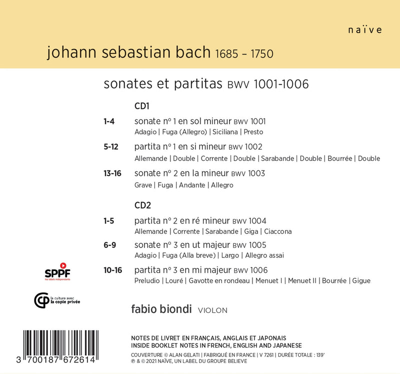 Bach: Sonatas and Partitas / Biondi