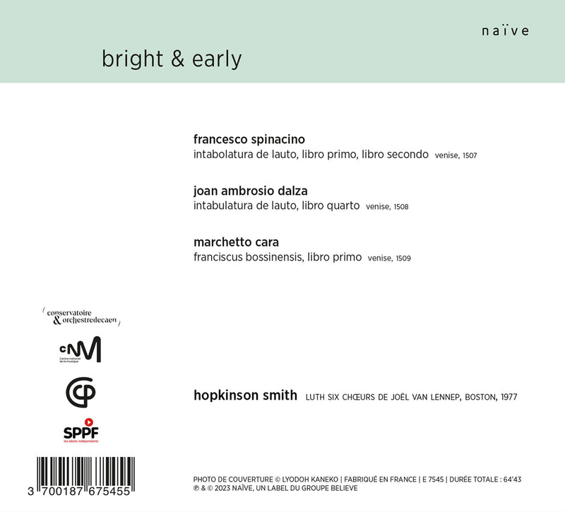Cara, Dalza & Spinacino: Bright & Early / Hopkinson Smith