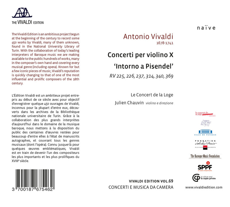 Vivaldi: Violin Concertos vol. 10, 'Intorno a Pisendel' / Chauvin, La Concert de la Loge