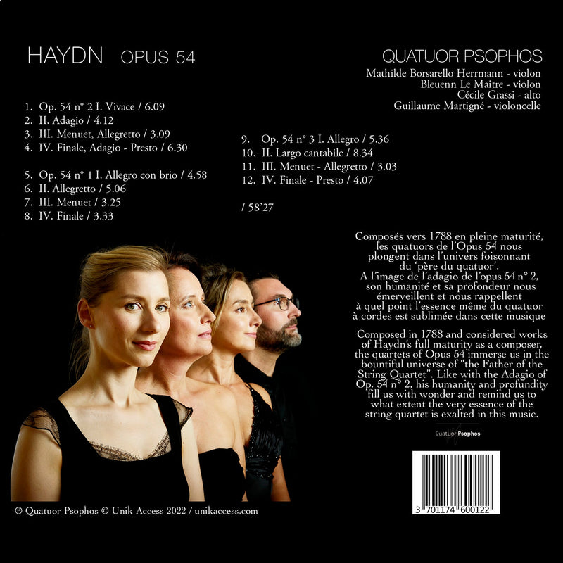 Haydn: String Quartets Op. 54 / Psophos Quartet