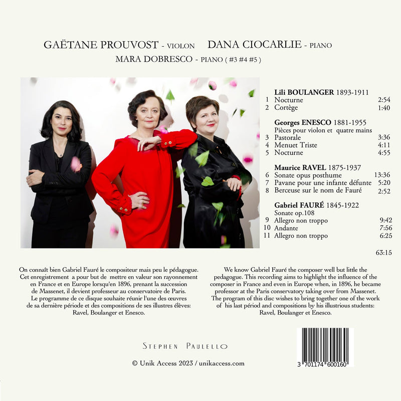 Fauré, Ravel, Enescu & L. Boulanger: Music for Violin & Piano / Prouvost, Ciocarlie