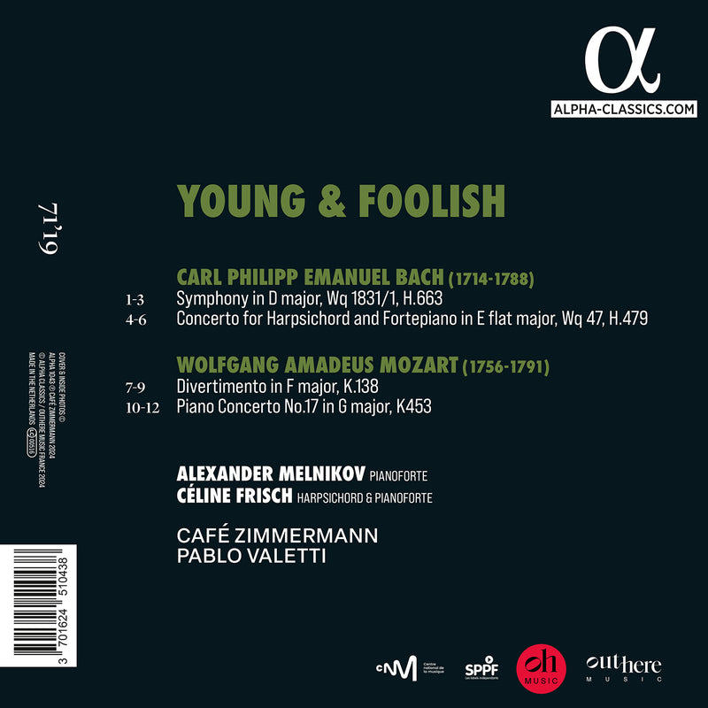 Young & Foolish - Mozart & C.P.E. Bach / Melnikov, Frisch, Valetti, Café Zimmermann