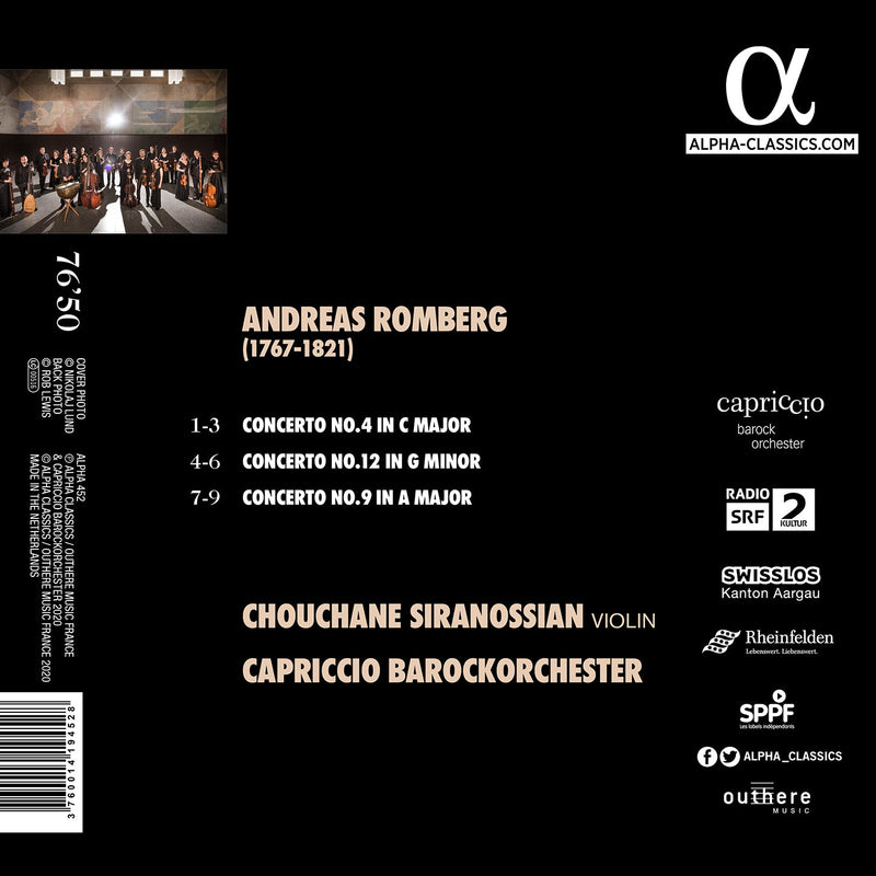 Romberg: Violin Concertos / Chouchane Siranossian, Capriccio Baroque Orchestra