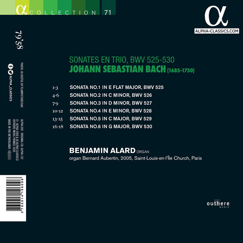 Bach: Trio Sonatas for Organ / Alard