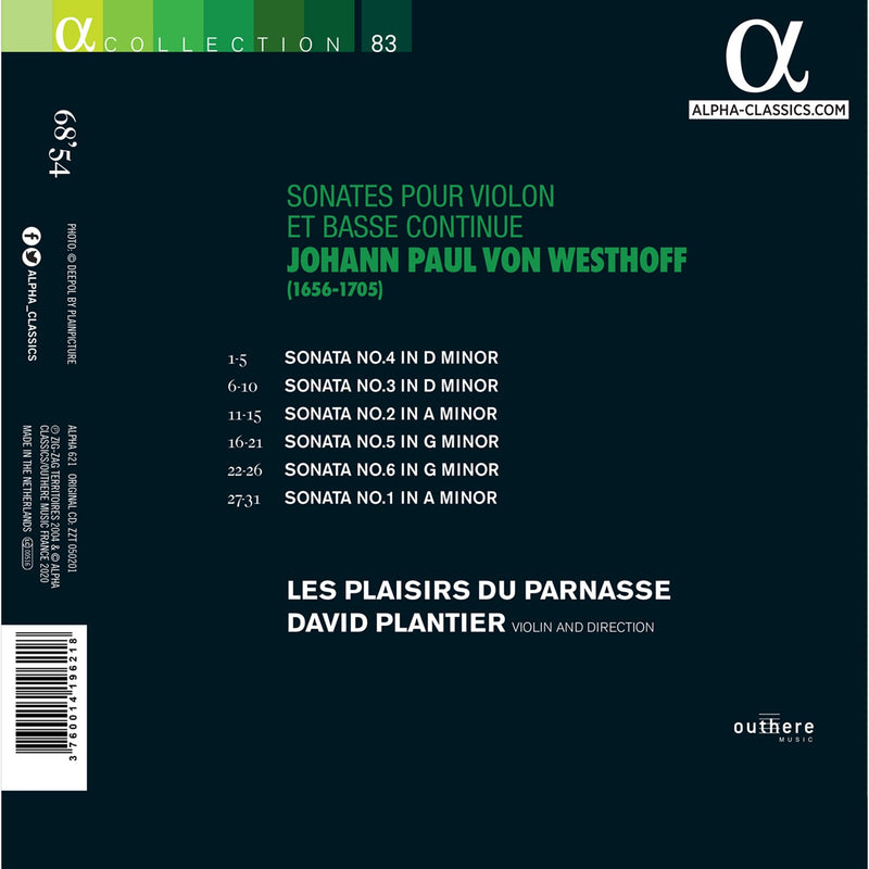 Westhoff: Sonates Pour Violin / Plantier, Les Plaisirs du Parnasse