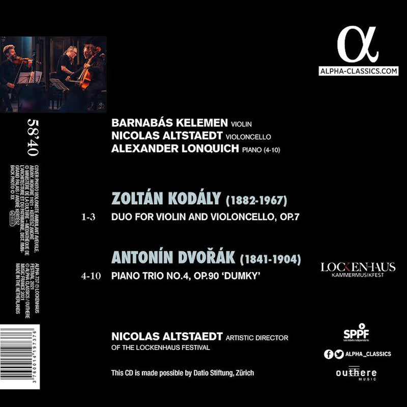 Dvorák, Kodály: Duo for Violin and Cello / Kelemen, Altstaedt, Lonquich