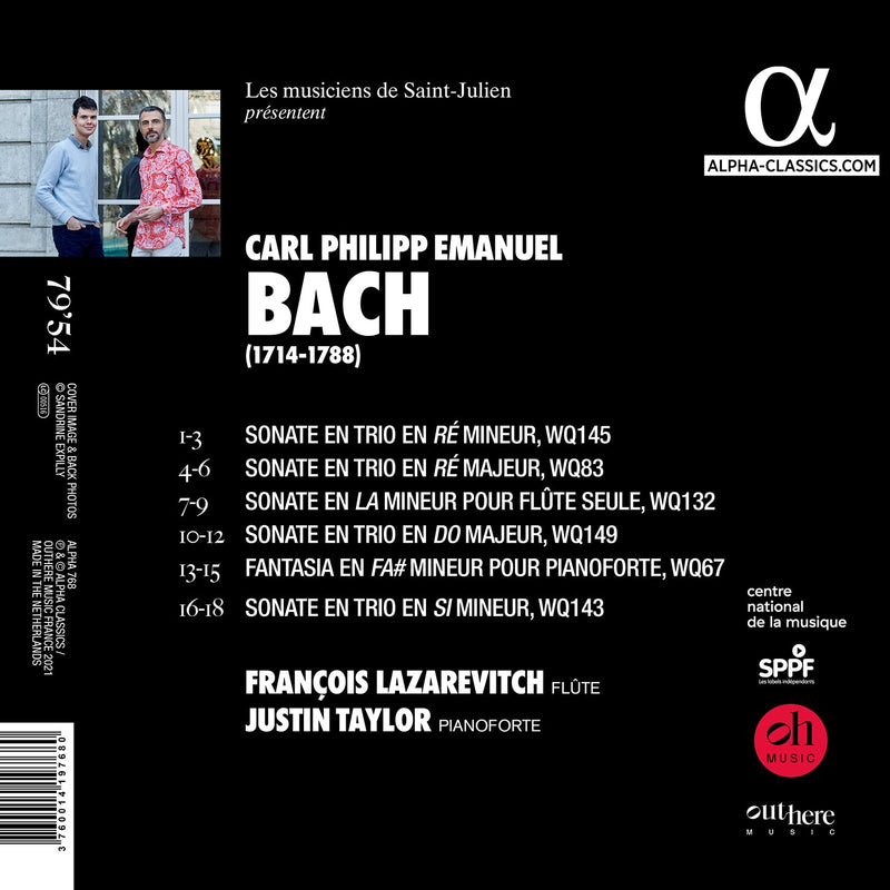 C.P.E. Bach: Sonatas for Flute & Fortepiano / Lazarevitch, Taylor