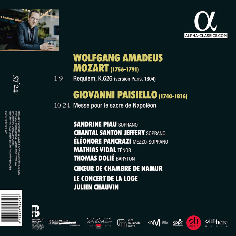 Mozart: Requiem; Paisiello: Napoleon Mass / Chauvin, La Concert de la Loge