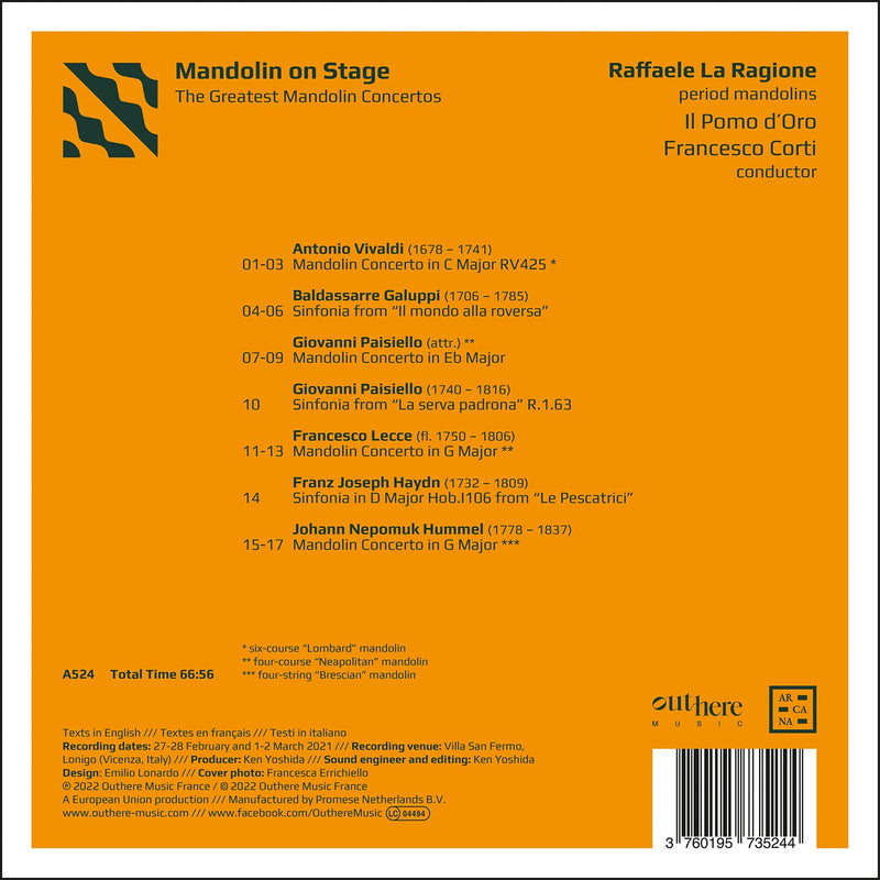 Vivaldi, Nepomuk: Mandolin on Stage / La Ragione, Corti, Il Pomo d’Oro,