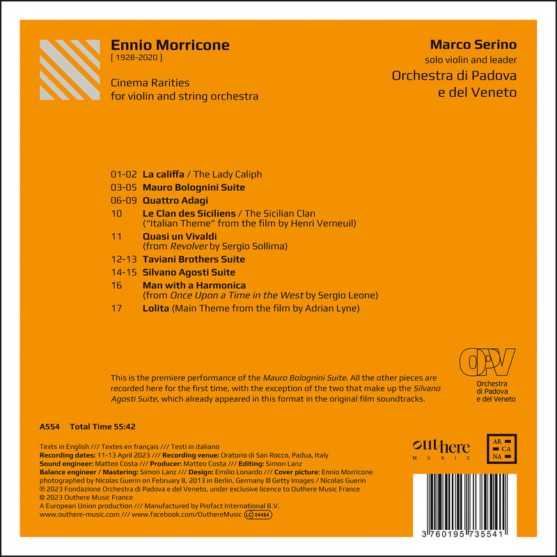 Morricone: Cinema Rarities / Serino, Orchestra di Padova e del Veneto