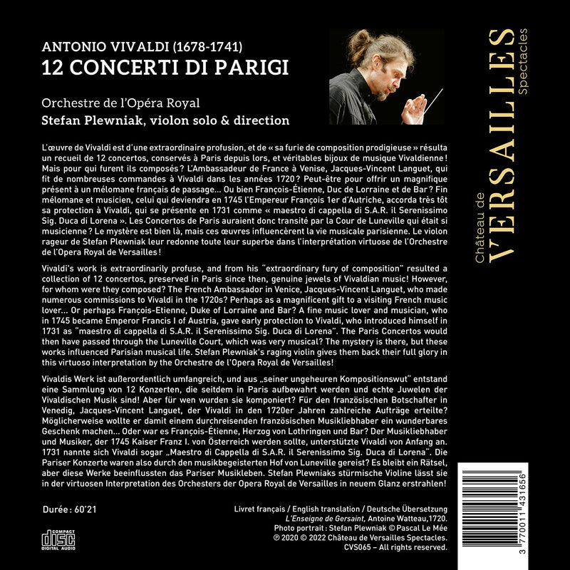 Vivaldi: 12 Concerti di Parigi / Plewniak, Orchestre de l'Opera Royal de Versailles