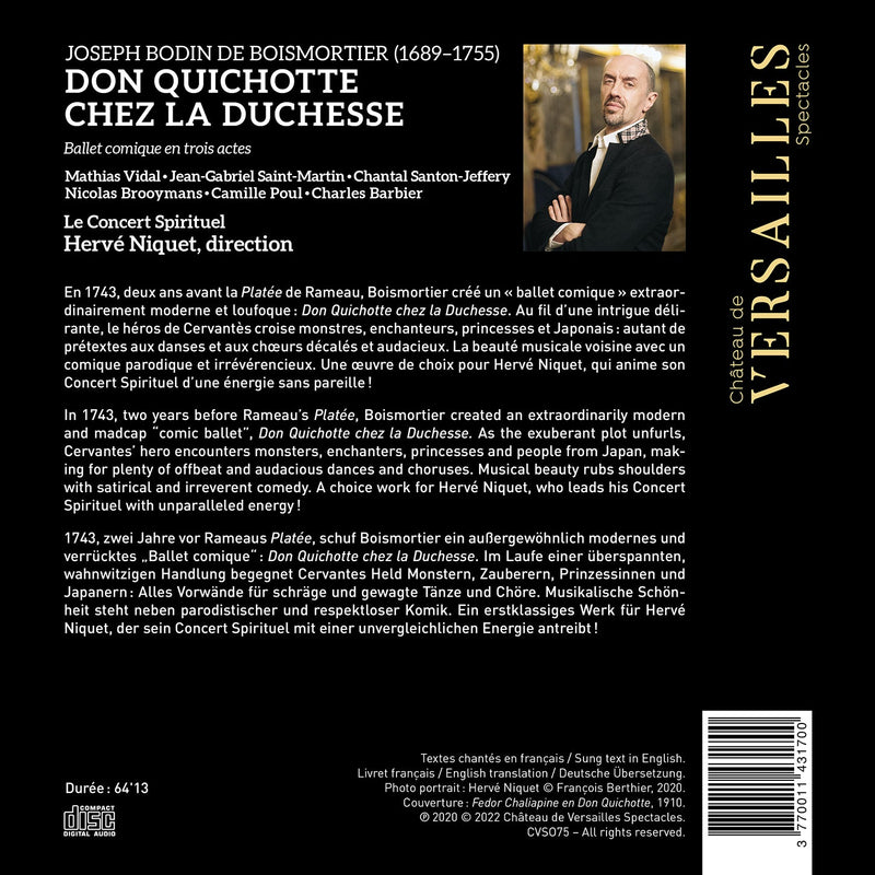 Boismortier: Don Quichotte chez la Duchesse / Niquet, Le concert spirituel