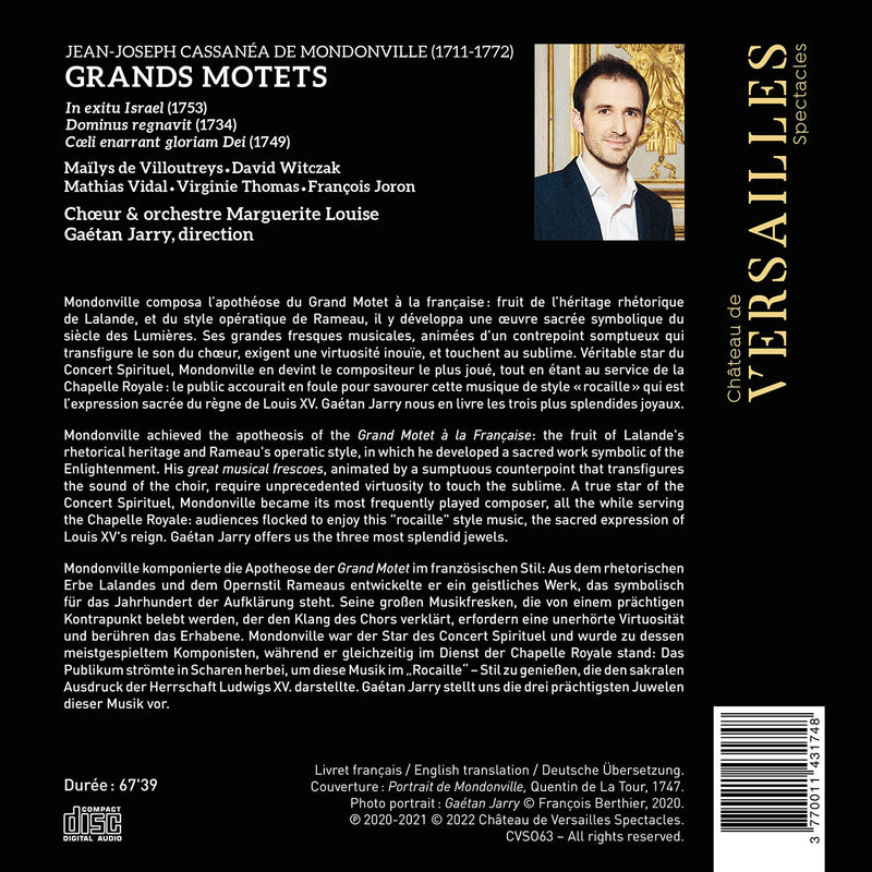 Mondonville: Grands Motets / Jarry, Marguerite Louise Choir & Orchestra