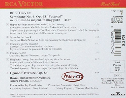 Beethoven: Symphony No 6, Egmont / André Previn, Royal Po