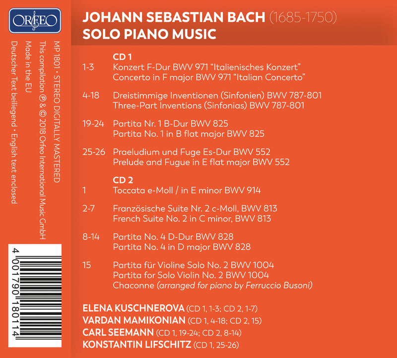 Bach: Solo Piano Music