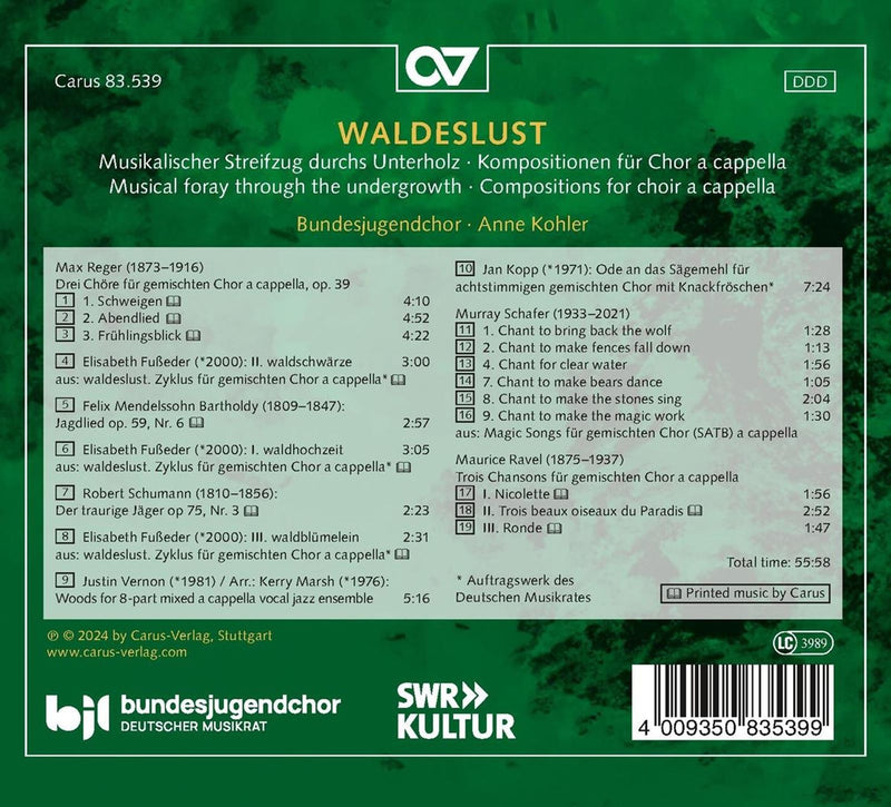 Waldeslust - Musical foray through the undergrowth / Kohler, Bundesjugendchor