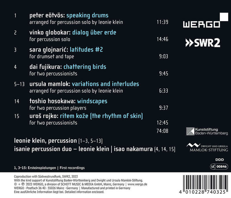 Eötvös, Fujikura, Mamlock et al: Chattering Birds / Isanie Percussion Duo