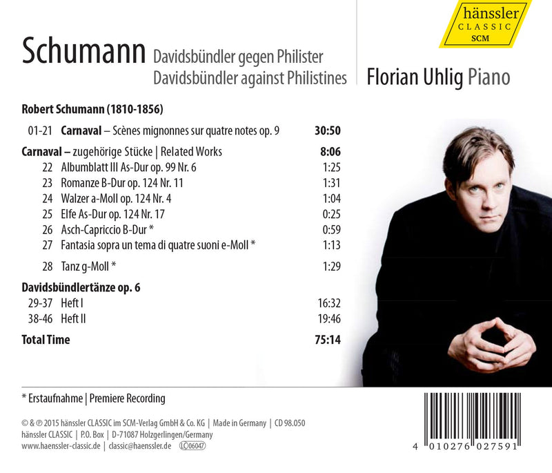 Schumann - Davidsbundler Against Philistines  / Florian Uhlig
