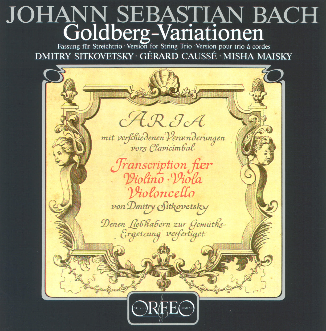 Bach: Goldberg Variationen / Sitkovetsky, Causse, Maisky