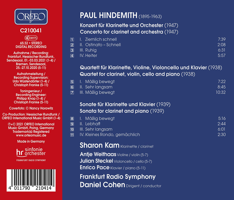 Hindemith: Works for Clarinet / Sharon Kam