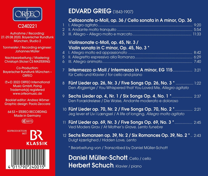 Grieg: The Cello Works - Transcriptions & Songs / Müller-Schott, Schuch