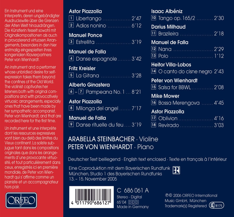 Violino Latino - Piazzolla, Etc / Steinbacher, Von Wienhardt