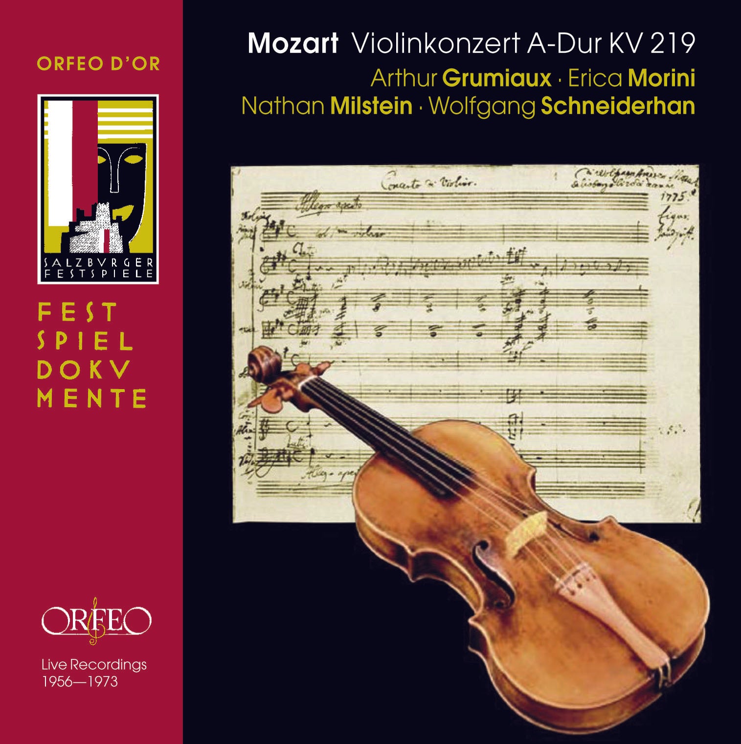 Mozart: Violin Concerto K 219 / Grumiaux, Morini, Milstein, Schneiderhan