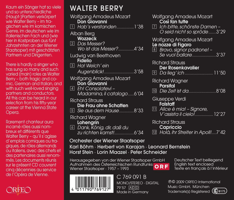 Mozart, Berg, Beethoven, Strauss, Wagner / Walter Berry