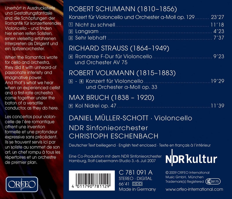 Schumann, Strauss, Volkmann, Bruch / Daniel Muller-schott