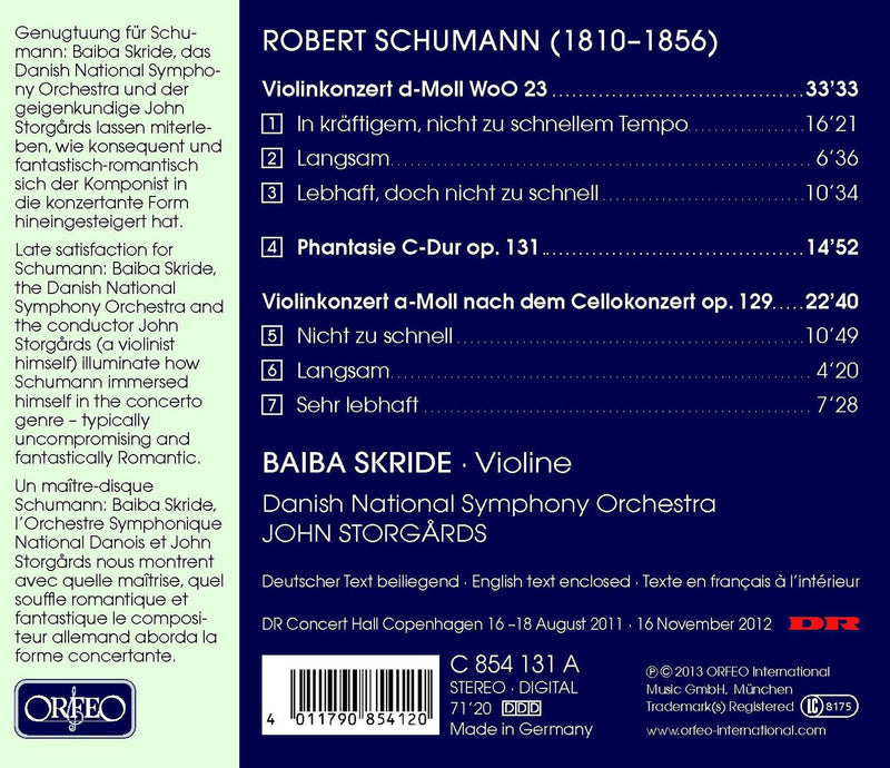 Schumann: Violin Concertos / Skride, Storgårds, Danish National Symphony