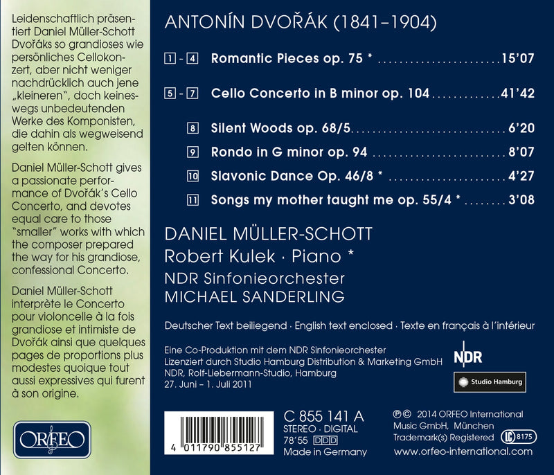 Dvorak: The Cello Works / Muller-Schott, Sanderling, NDR Symphony