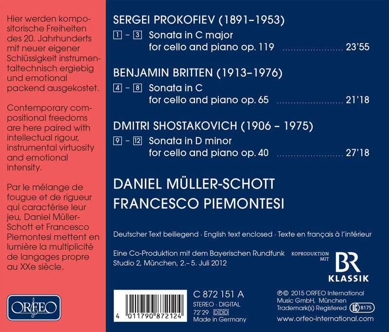 Britten, Prokofiev & Shostakovich: The Cello Sonatas