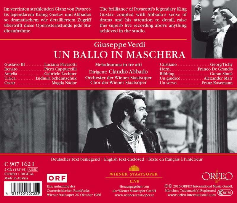Verdi: Un ballo in maschera / Pavarotti, Abbado, Vienna State Opera
