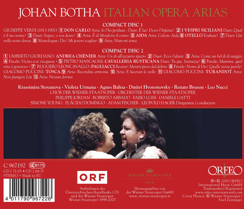Johan Botha - Italian Opera Arias