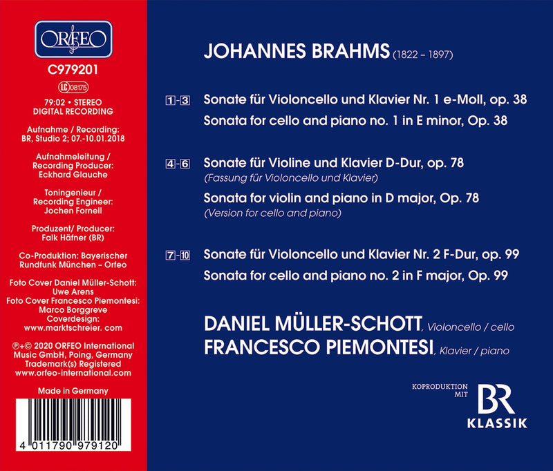 Brahms: The Cello Sonatas / Muller-Schott, Piemontesi