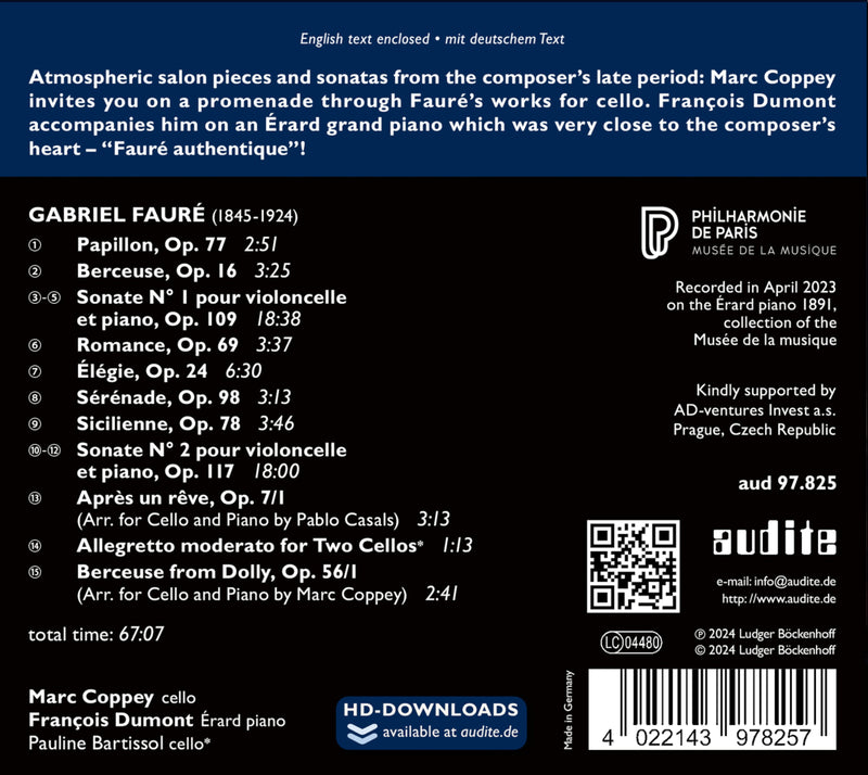 Fauré authentique - Complete Works for Cello & Piano / Coppey, Dumont