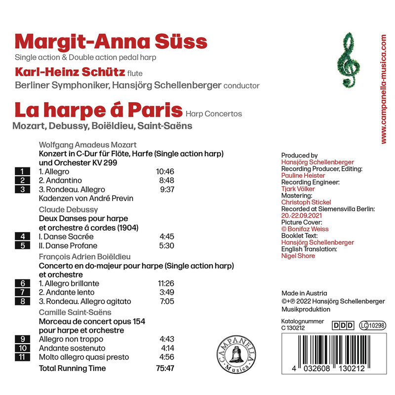 Boieldieu, Debussy, Mozart & Saint-Saëns: La Harpe a Paris / Süss, Berlin SO