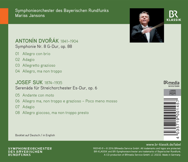 Dvořák: Symphony No. 8 - Suk: Serenade / Jansons, BRSO